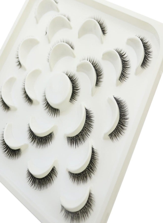 داودر رموش صناعية DAODER بطول 10 مم، رموش منك قصيرة وكثيفة، مظهر طبيعي مع شريط شفاف، انحناءة D، مظهر رموش صناعية، شريط رموش صناعية للاستخدام اليومي، 10 أزواج (شريط شفاف 10 مم) - Image 4